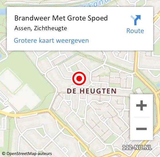 Locatie op kaart van de 112 melding: Brandweer Met Grote Spoed Naar Assen, Zichtheugte op 30 december 2024 02:56