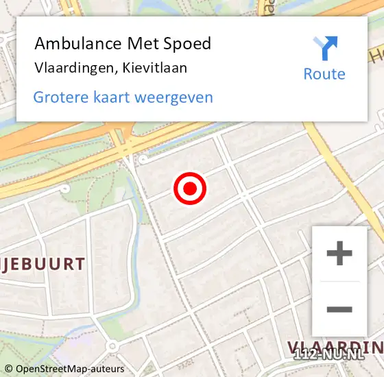 Locatie op kaart van de 112 melding: Ambulance Met Spoed Naar Vlaardingen, Kievitlaan op 30 december 2024 07:14