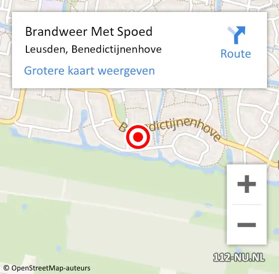 Locatie op kaart van de 112 melding: Brandweer Met Spoed Naar Leusden, Benedictijnenhove op 30 december 2024 07:20