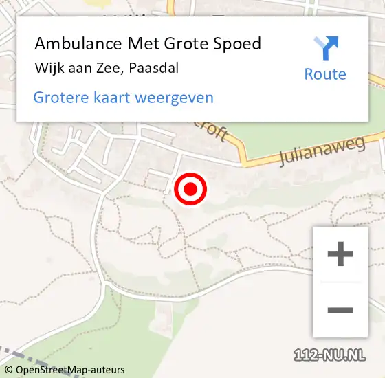 Locatie op kaart van de 112 melding: Ambulance Met Grote Spoed Naar Wijk aan Zee, Paasdal op 30 december 2024 08:02