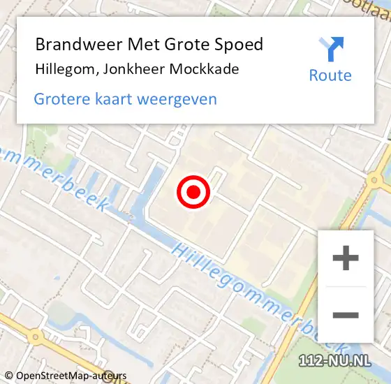 Locatie op kaart van de 112 melding: Brandweer Met Grote Spoed Naar Hillegom, Jonkheer Mockkade op 30 december 2024 08:10