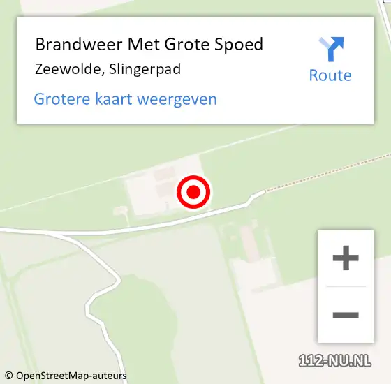 Locatie op kaart van de 112 melding: Brandweer Met Grote Spoed Naar Zeewolde, Slingerpad op 30 december 2024 08:47