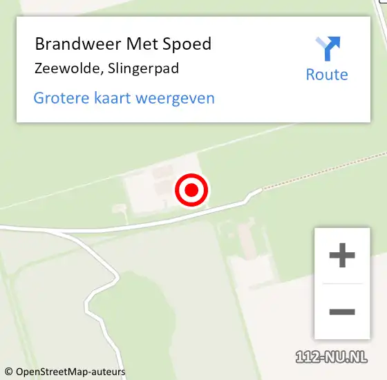 Locatie op kaart van de 112 melding: Brandweer Met Spoed Naar Zeewolde, Slingerpad op 30 december 2024 09:13