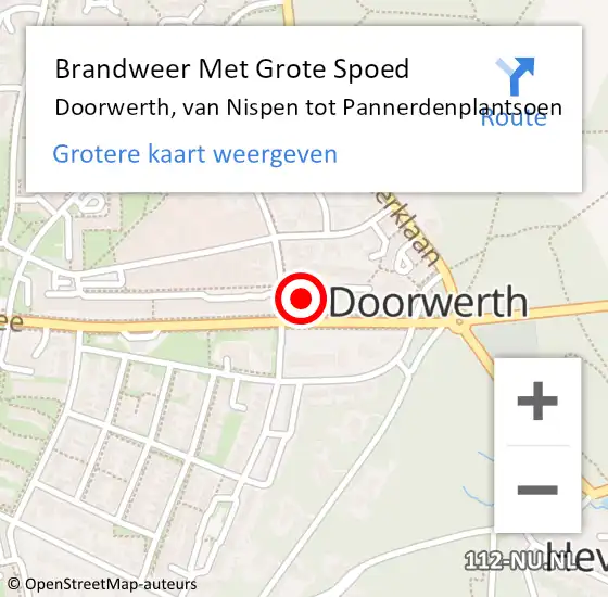 Locatie op kaart van de 112 melding: Brandweer Met Grote Spoed Naar Doorwerth, van Nispen tot Pannerdenplantsoen op 30 december 2024 09:37