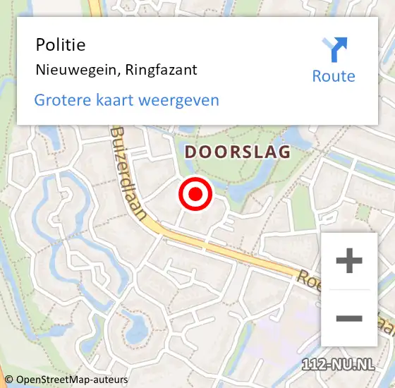 Locatie op kaart van de 112 melding: Politie Nieuwegein, Ringfazant op 30 december 2024 10:37