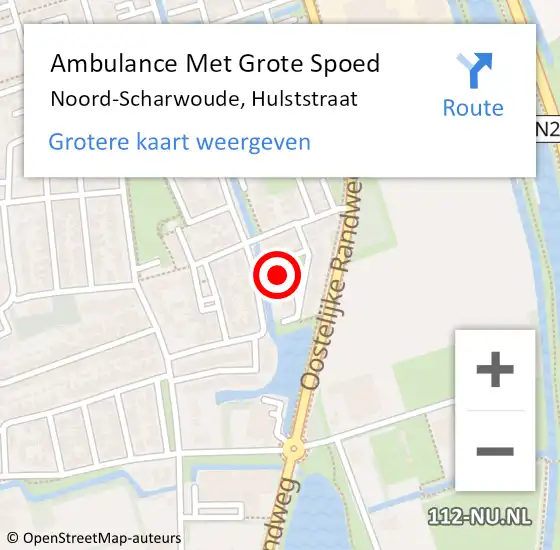 Locatie op kaart van de 112 melding: Ambulance Met Grote Spoed Naar Noord-Scharwoude, Hulststraat op 30 december 2024 10:38