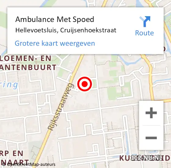 Locatie op kaart van de 112 melding: Ambulance Met Spoed Naar Hellevoetsluis, Cruijsenhoekstraat op 30 december 2024 11:00