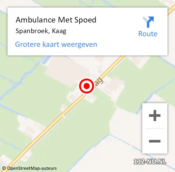 Locatie op kaart van de 112 melding: Ambulance Met Spoed Naar Spanbroek, Kaag op 30 december 2024 11:20