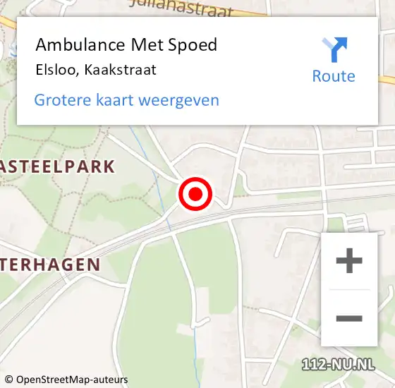 Locatie op kaart van de 112 melding: Ambulance Met Spoed Naar Elsloo, Kaakstraat op 1 november 2014 02:17