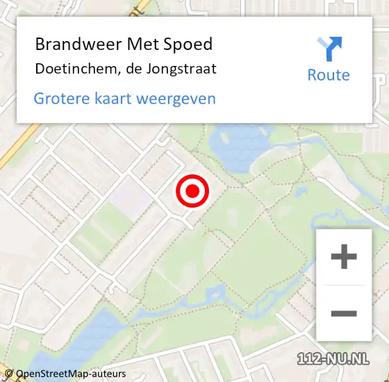 Locatie op kaart van de 112 melding: Brandweer Met Spoed Naar Doetinchem, de Jongstraat op 30 december 2024 12:05