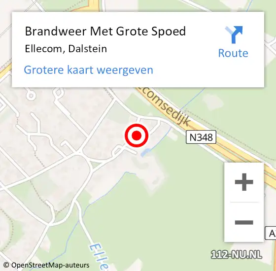 Locatie op kaart van de 112 melding: Brandweer Met Grote Spoed Naar Ellecom, Dalstein op 30 december 2024 12:16