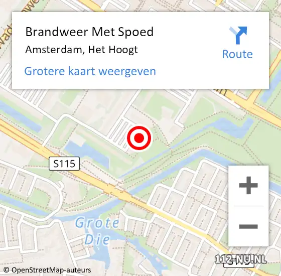 Locatie op kaart van de 112 melding: Brandweer Met Spoed Naar Amsterdam, Het Hoogt op 30 december 2024 12:40