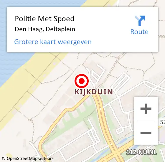 Locatie op kaart van de 112 melding: Politie Met Spoed Naar Den Haag, Deltaplein op 30 december 2024 13:29