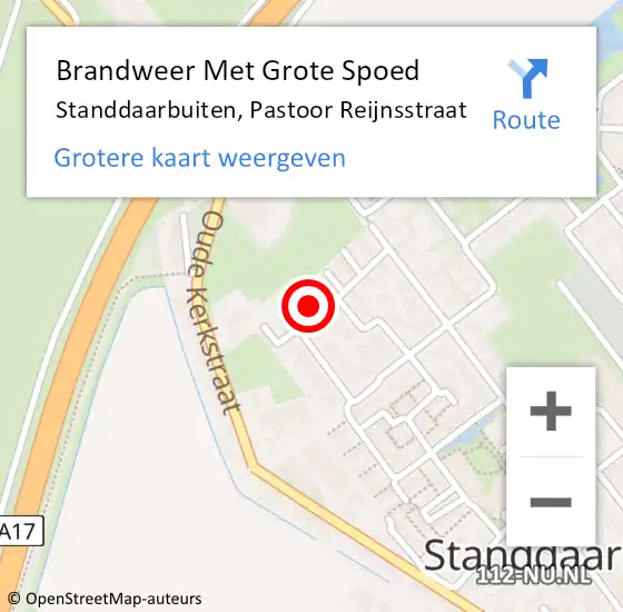 Locatie op kaart van de 112 melding: Brandweer Met Grote Spoed Naar Standdaarbuiten, Pastoor Reijnsstraat op 30 december 2024 13:31