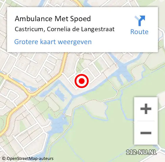 Locatie op kaart van de 112 melding: Ambulance Met Spoed Naar Castricum, Cornelia de Langestraat op 30 december 2024 13:35