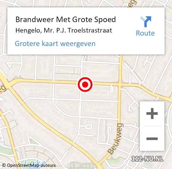 Locatie op kaart van de 112 melding: Brandweer Met Grote Spoed Naar Hengelo, Mr. P.J. Troelstrastraat op 30 december 2024 13:43