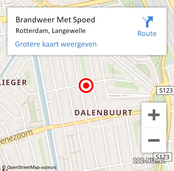 Locatie op kaart van de 112 melding: Brandweer Met Spoed Naar Rotterdam, Langewelle op 30 december 2024 14:09