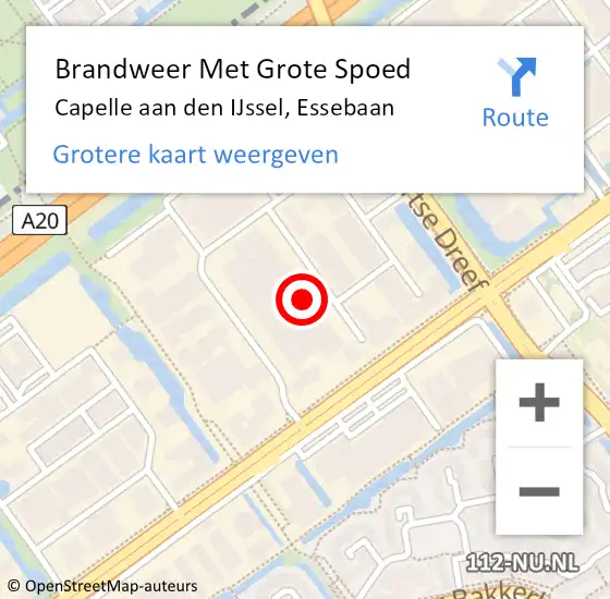 Locatie op kaart van de 112 melding: Brandweer Met Grote Spoed Naar Capelle aan den IJssel, Essebaan op 30 december 2024 14:12