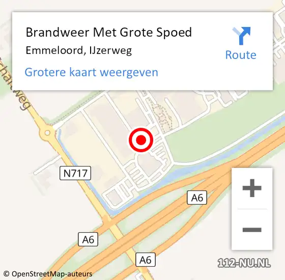 Locatie op kaart van de 112 melding: Brandweer Met Grote Spoed Naar Emmeloord, IJzerweg op 30 december 2024 14:13