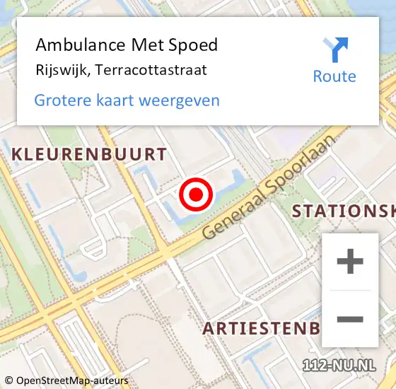 Locatie op kaart van de 112 melding: Ambulance Met Spoed Naar Rijswijk, Terracottastraat op 30 december 2024 14:23