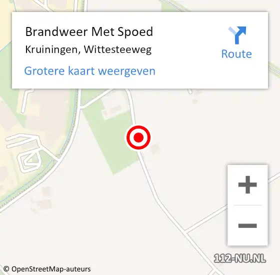 Locatie op kaart van de 112 melding: Brandweer Met Spoed Naar Kruiningen, Wittesteeweg op 30 december 2024 14:24