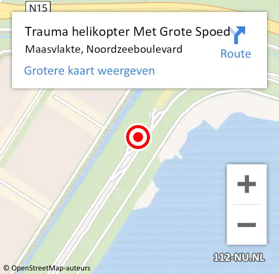 Locatie op kaart van de 112 melding: Trauma helikopter Met Grote Spoed Naar Maasvlakte, Noordzeeboulevard op 30 december 2024 14:52