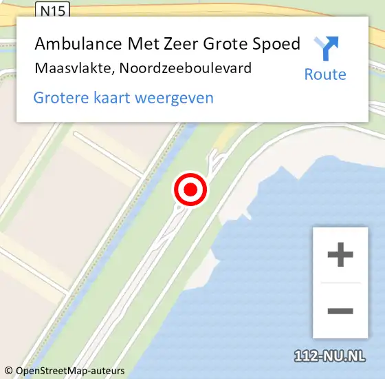 Locatie op kaart van de 112 melding: Ambulance Met Zeer Grote Spoed Naar Maasvlakte, Noordzeeboulevard op 30 december 2024 14:54