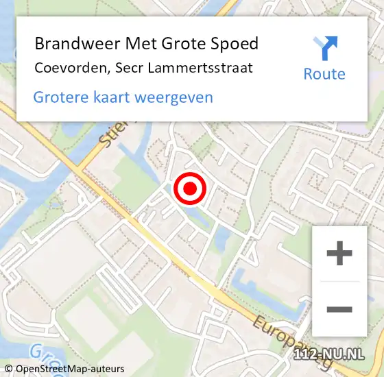 Locatie op kaart van de 112 melding: Brandweer Met Grote Spoed Naar Coevorden, Secr Lammertsstraat op 30 december 2024 15:05