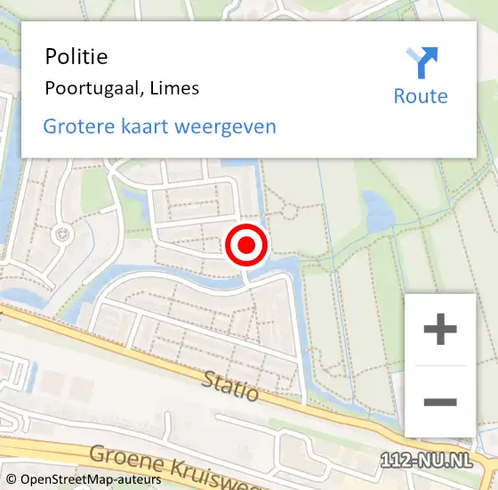 Locatie op kaart van de 112 melding: Politie Poortugaal, Limes op 30 december 2024 15:19