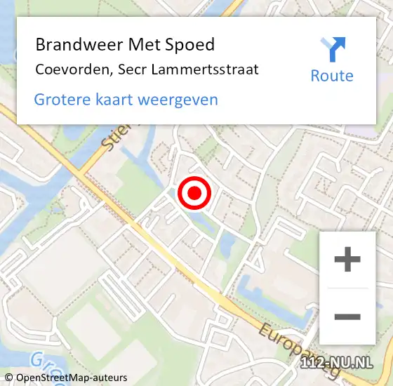 Locatie op kaart van de 112 melding: Brandweer Met Spoed Naar Coevorden, Secr Lammertsstraat op 30 december 2024 15:23