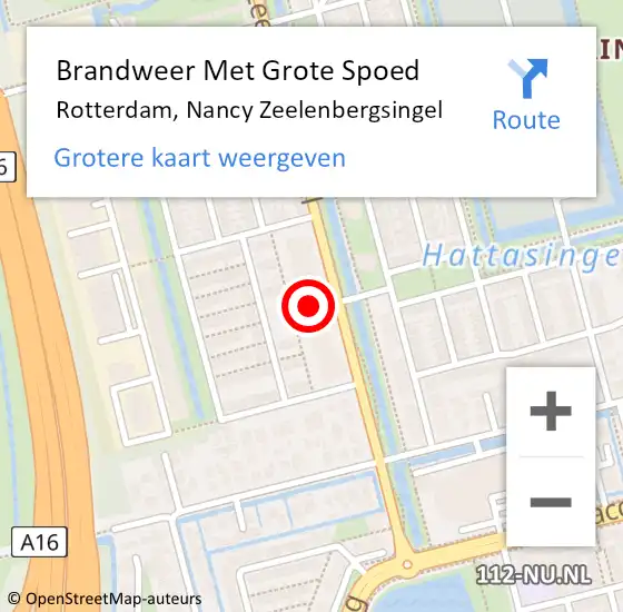 Locatie op kaart van de 112 melding: Brandweer Met Grote Spoed Naar Rotterdam, Nancy Zeelenbergsingel op 30 december 2024 15:40