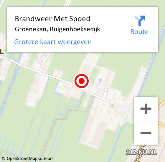 Locatie op kaart van de 112 melding: Brandweer Met Spoed Naar Groenekan, Ruigenhoeksedijk op 30 december 2024 15:53