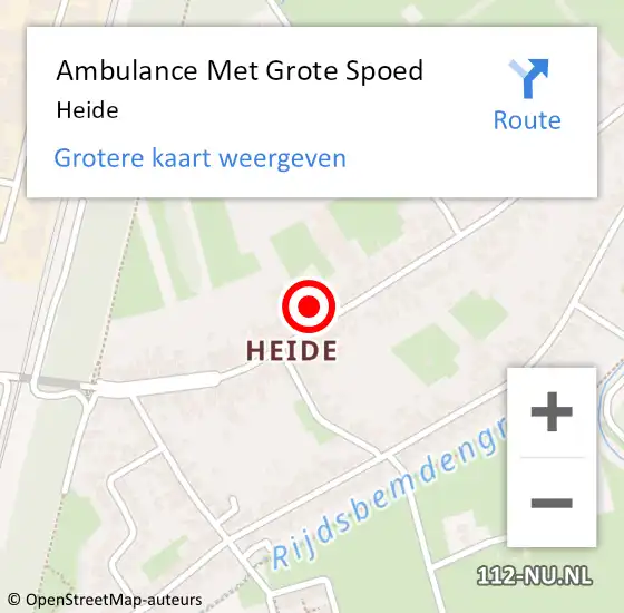 Locatie op kaart van de 112 melding: Ambulance Met Grote Spoed Naar Heide op 30 december 2024 16:05