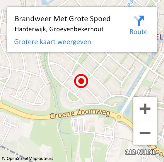 Locatie op kaart van de 112 melding: Brandweer Met Grote Spoed Naar Harderwijk, Groevenbekerhout op 30 december 2024 16:18