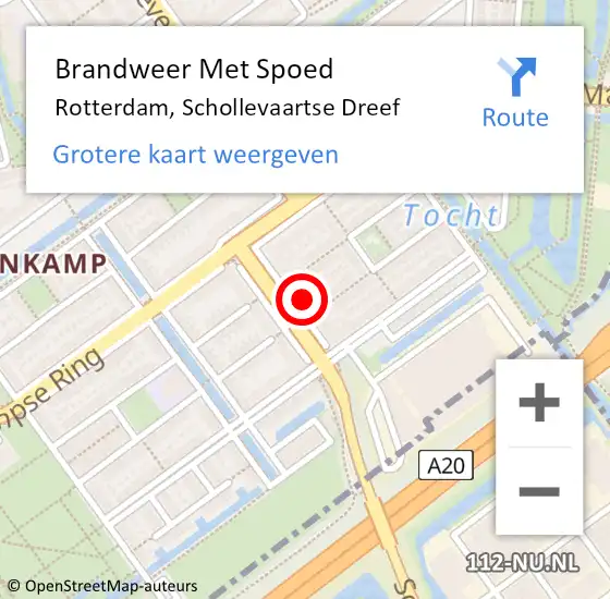 Locatie op kaart van de 112 melding: Brandweer Met Spoed Naar Rotterdam, Schollevaartse Dreef op 30 december 2024 16:24