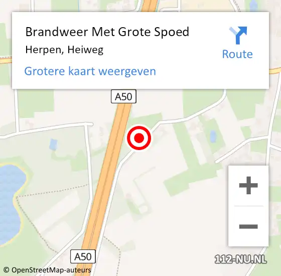 Locatie op kaart van de 112 melding: Brandweer Met Grote Spoed Naar Herpen, Heiweg op 30 december 2024 16:34