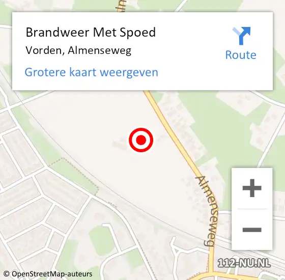 Locatie op kaart van de 112 melding: Brandweer Met Spoed Naar Vorden, Almenseweg op 30 december 2024 16:38