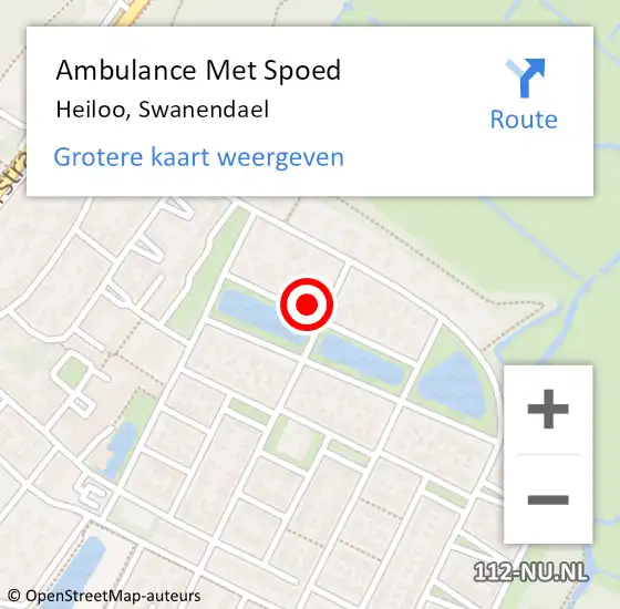 Locatie op kaart van de 112 melding: Ambulance Met Spoed Naar Heiloo, Swanendael op 30 december 2024 17:03