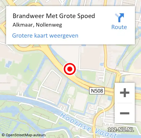 Locatie op kaart van de 112 melding: Brandweer Met Grote Spoed Naar Alkmaar, Nollenweg op 30 december 2024 17:11