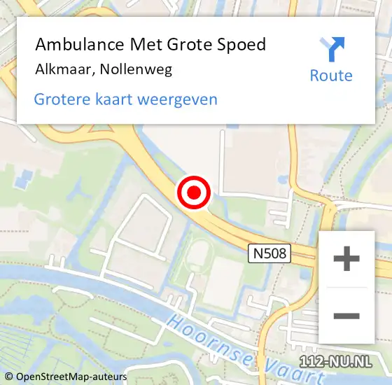 Locatie op kaart van de 112 melding: Ambulance Met Grote Spoed Naar Alkmaar, Nollenweg op 30 december 2024 17:11