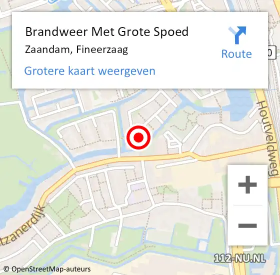 Locatie op kaart van de 112 melding: Brandweer Met Grote Spoed Naar Zaandam, Fineerzaag op 30 december 2024 17:45