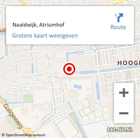 Locatie op kaart van de 112 melding:  Naaldwijk, Atriumhof op 30 december 2024 17:55