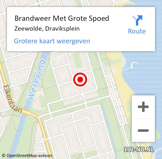 Locatie op kaart van de 112 melding: Brandweer Met Grote Spoed Naar Zeewolde, Draviksplein op 30 december 2024 18:00