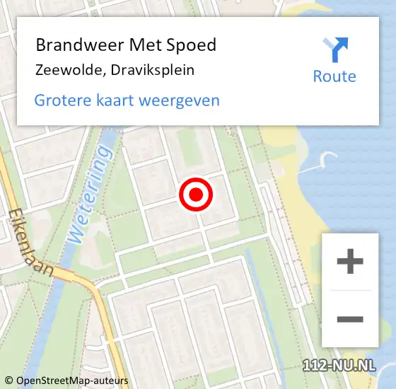 Locatie op kaart van de 112 melding: Brandweer Met Spoed Naar Zeewolde, Draviksplein op 30 december 2024 18:28