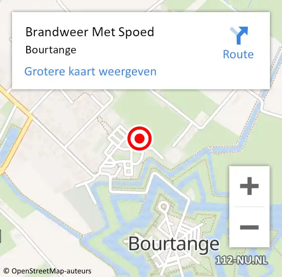 Locatie op kaart van de 112 melding: Brandweer Met Spoed Naar Bourtange op 30 december 2024 18:42