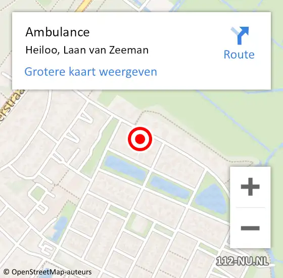 Locatie op kaart van de 112 melding: Ambulance Heiloo, Laan van Zeeman op 30 december 2024 19:57