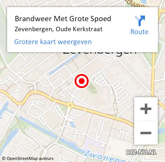 Locatie op kaart van de 112 melding: Brandweer Met Grote Spoed Naar Zevenbergen, Oude Kerkstraat op 30 december 2024 20:32