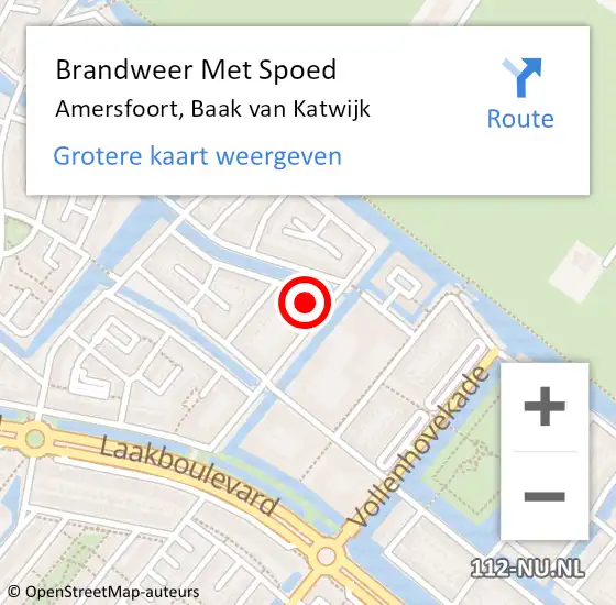 Locatie op kaart van de 112 melding: Brandweer Met Spoed Naar Amersfoort, Baak van Katwijk op 30 december 2024 20:43