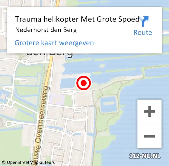 Locatie op kaart van de 112 melding: Trauma helikopter Met Grote Spoed Naar Nederhorst den Berg op 30 december 2024 20:56