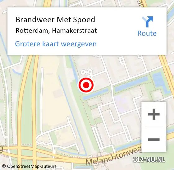 Locatie op kaart van de 112 melding: Brandweer Met Spoed Naar Rotterdam, Hamakerstraat op 30 december 2024 21:16